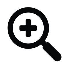 Fototapeta premium magnifying glass plus zoom icon vector illustration