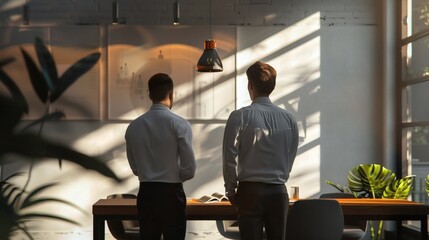 The business meeting concludes with both parties bowing in respect, set against a soft background with focused lighting