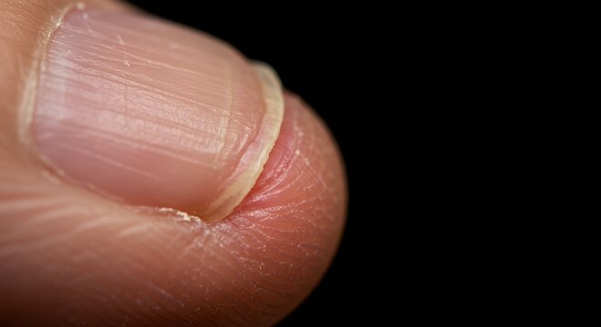 Extreme Close-up of a Fingernail and Skin Texture