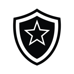 shield with star security icon vector illustration