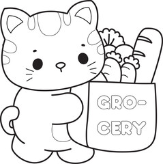 Outline of a bunch of cute cat with various activities.
Lineart of Kawaii animal kitty for scrapbook and sticker.
