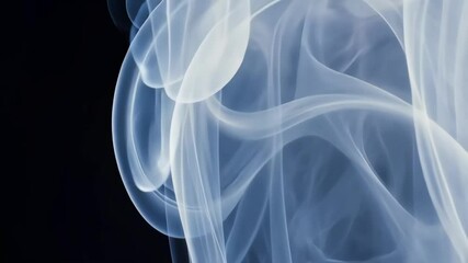 White Jet of Hot Steam Rising in the Air on a Black Background - Powered by Adobe