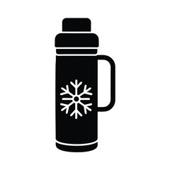 winter thermos icon vector illustration