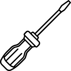 screwdriver outline vector illustration, coloring book page line art	