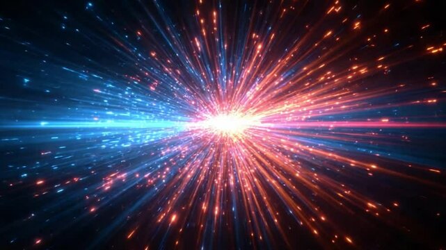 Dynamic Explosion of Light and Color in a Cosmic Burst of Energy and Motion