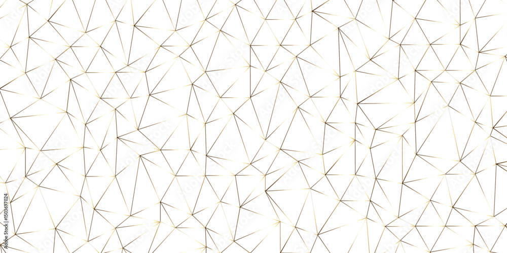 Poster abstract of simple golden line triangle pattern geometric background. seamless geometric polygonal r