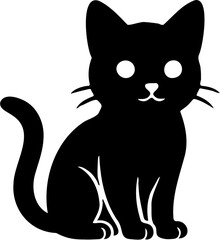 cat silhouette vector illustration, isolated on white