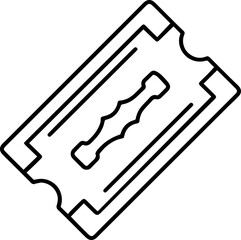 razor blades outline vector illustration, coloring book page line art