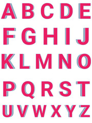 3D Pink Alphabet Letters, Abc letters colorful, Abc, illustrations, pink abc letters