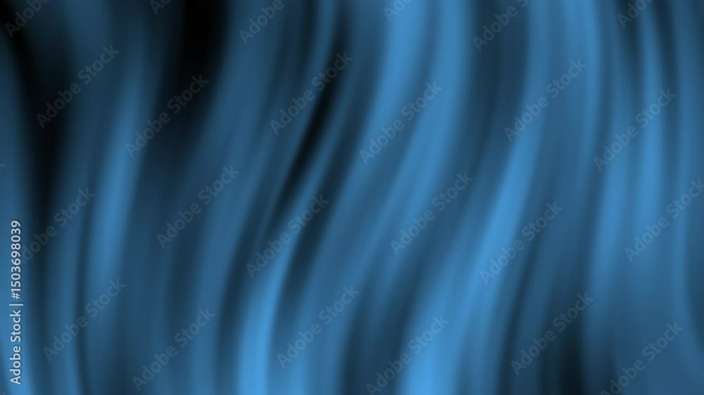 Poster soft flowing vertical blue and black abstract waves create a calming, smooth textured background, ab