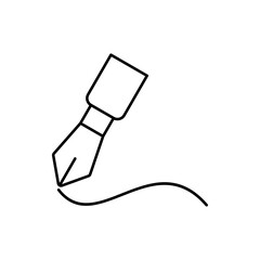 signature line icon, vector line isolated on white background. trendy and modern design