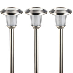solar powered pathway light set with stainless steel finish
