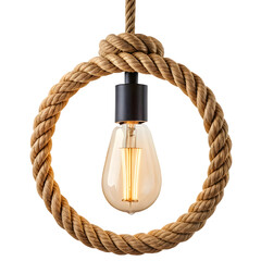 rustic rope pendant light with Edison bulb
