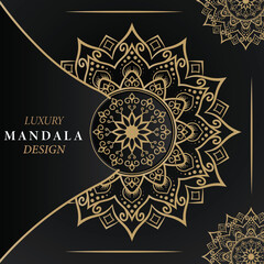 Golden Mandala Vector Design | Ornamental Line Art on Elegant Gradient&nbsp;Background