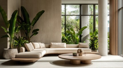 Modern Living Room with Tropical Touches