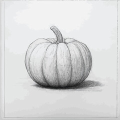 Rough Pencil Sketch Pumpkin with Loose, Expressive Lines