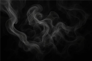 Abstract gray smoke on black color abstract background.