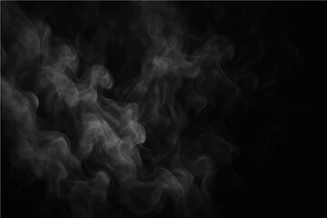 Abstract gray smoke on black color abstract background.