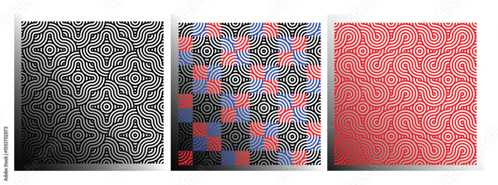Poster set of seamless pattern vector eps 10