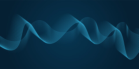 Waves of the equalizer on blue backgroun