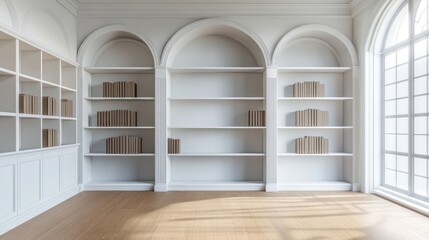 White Bookcase in a Bright Room