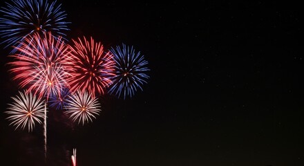Spectacular Fireworks Display Bursting Against a Star-Studded Night Sky