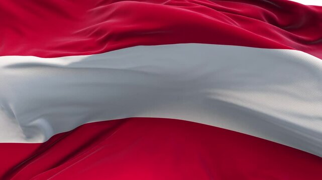 Austria flag waving and swirling, looping Close-up camera angle with transparent background. Ready to use drag and drop immediately.