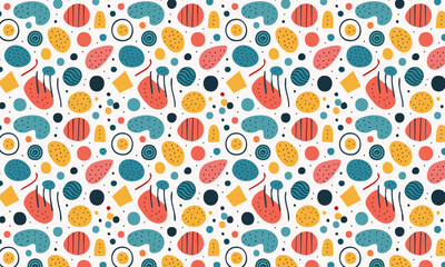 The Uncharted Canvas: Bizarre Abstract Elements in a Unique Seamless Pattern