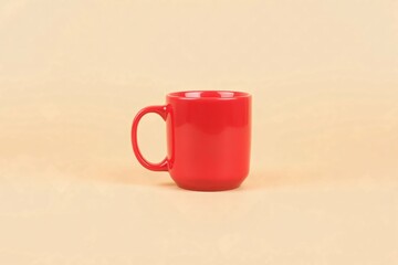 Red coffee mug mockup template cup, coffee, drink, mockup, empty, coffee cup, isolated, grey background