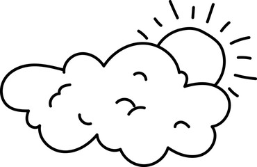 Sun Behind Fluffy Cloud