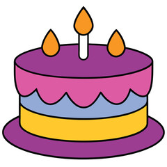 Balloon cake Animals flat vector illustration white background