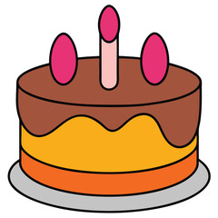 Balloon cake Animals flat vector illustration white background