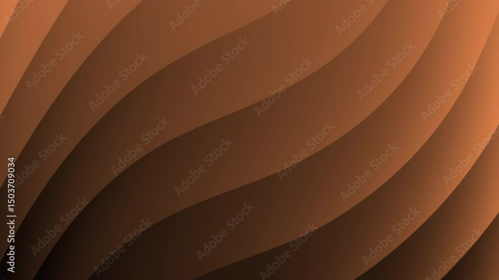 Poster smooth, wavy brown abstract lines create a visually calming and modern background with a sense of de