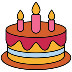 Balloon cake Animals flat vector illustration white background