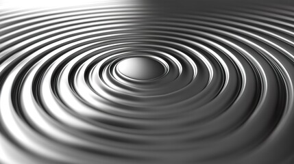 Obraz premium Abstract metallic ripple pattern with symmetrical circular waves