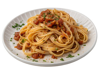 Pasta Plate Illustration on Transparent Background