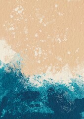 Sand beach with Ocean wave on top view background for summer holiday and marine life concept.