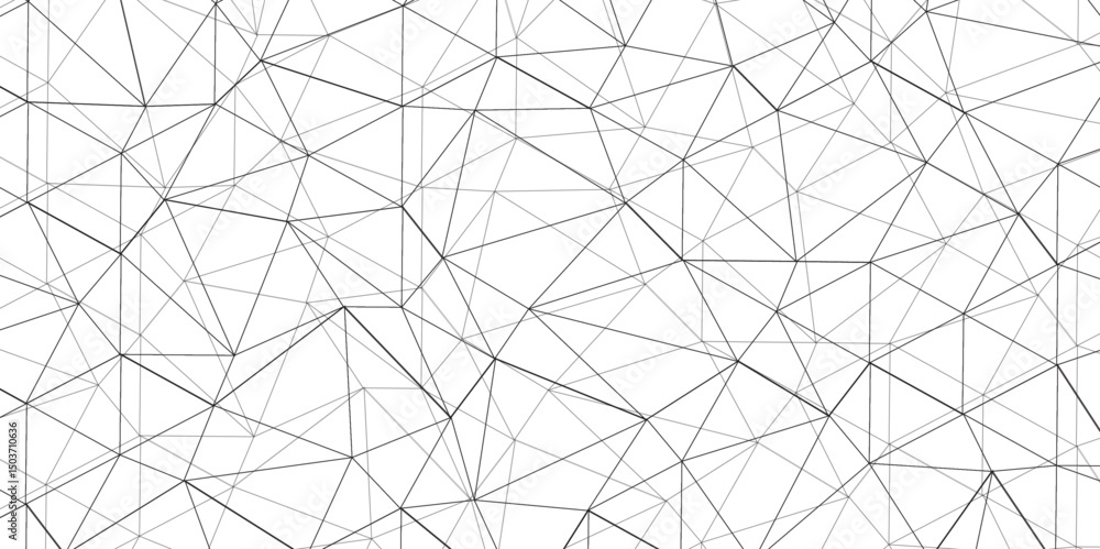 Wall mural abstract of simple gray line triangle pattern geometric background .white background creative and ge