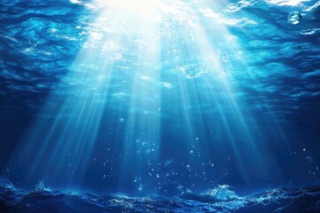 Sunlight beams underwater
