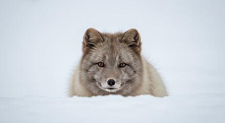Obraz premium Arctic Fox Portrait in Winter Wonderland, Captivating Eyes in the Snow