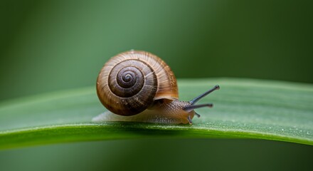 Snail on a Blade of Grass: A Macro Shot