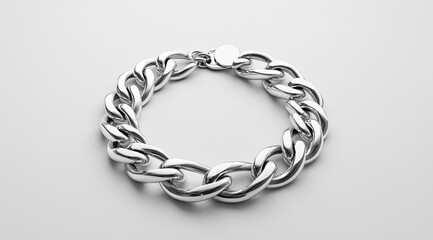 Naklejka premium Silver chunky chain bracelet