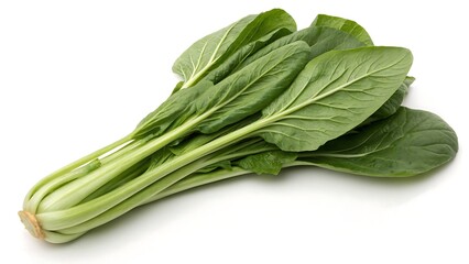 Fresh green spinach leaves, a healthy and organic vegetable ingredient isolated on white