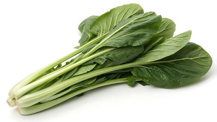 Fresh green spinach leaves, a healthy and organic vegetable ingredient isolated on white