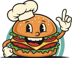 Cartoon Style Burger