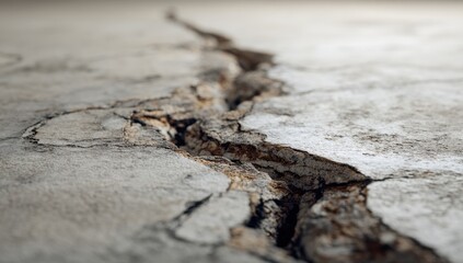 Cracked surface or ground