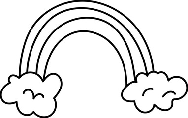 Playful Rainbow with Clouds