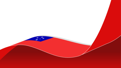 waving samoa flag frame background with copy space for text. samoa national day