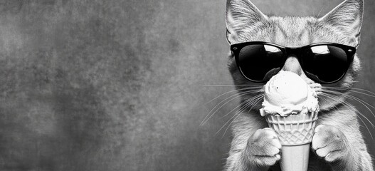 Cool cat with ice cream treat