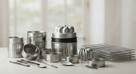 Elegant Baking Utensils, A Still Life Composition of Culinary Tools